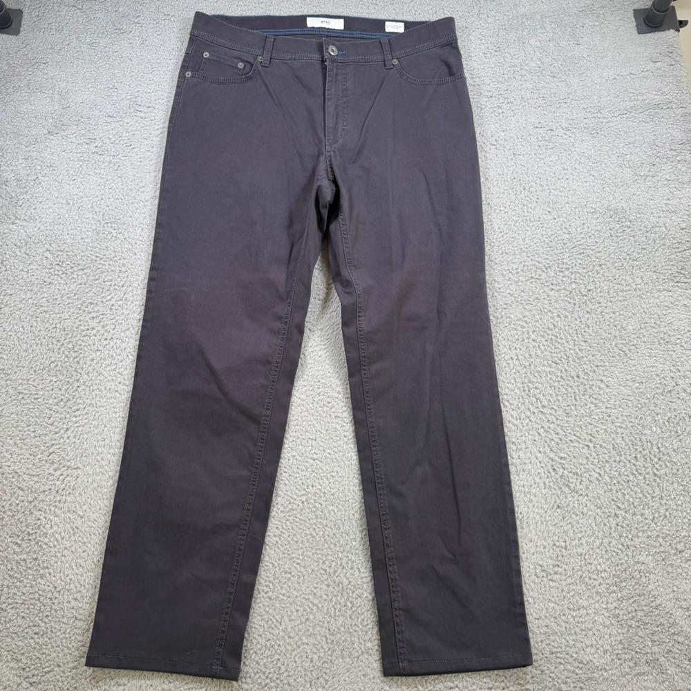 Brax Cooper Fancy Mens Regular Fit 5-Pocket Chino Pants Gray 36x30‎